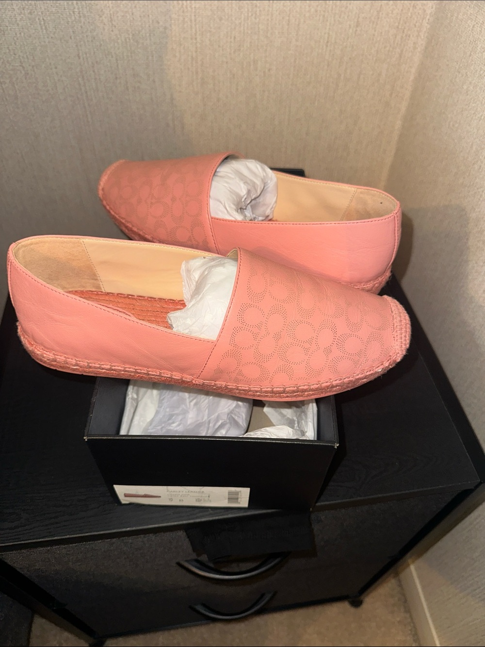 Coach Pink Coral Slip-On Espadrille Flats